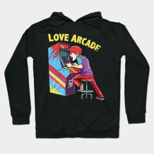 Arcade Game Machine Retro Gaming 80s Oldschool Gamer Hoodie